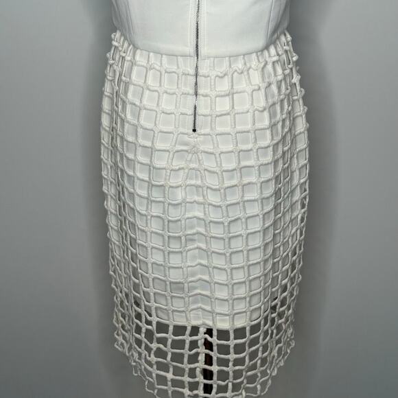 J by JOA Cage Off White Sleeveless Full Zip Dress Womens Size Medium - Picture 9 of 12